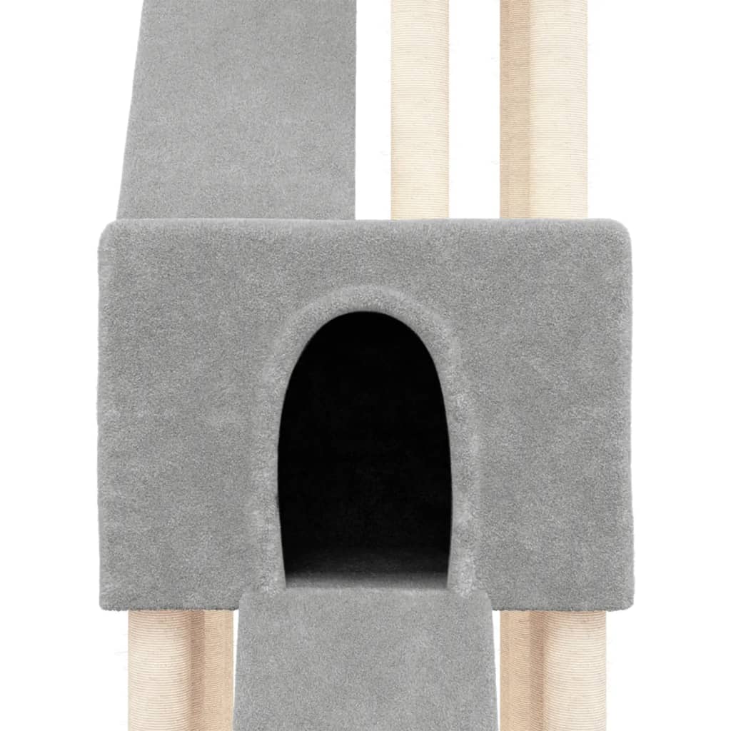 Vidaxl Cat Tree, With Sisal Posts, Light Gray, 190 Cm