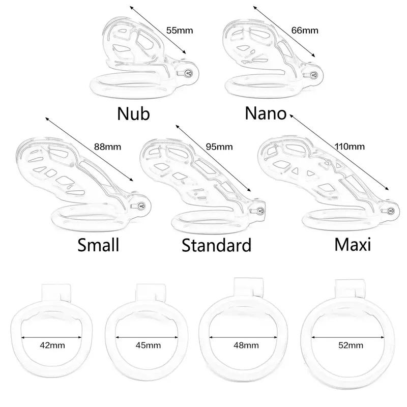 6 sizes CB Nylon Chastity Cage Sex Toy Male Penis Bondage Restraint Sex Game for Couple Penis Ring Nano Nub Erotic Urethral Lock