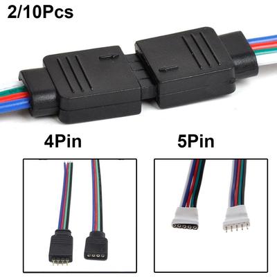 2/10 Pcs RGB RGBW LED Strip Light Cable Wire  Adapter Male Female Connector  4 Pin 5 Pin
