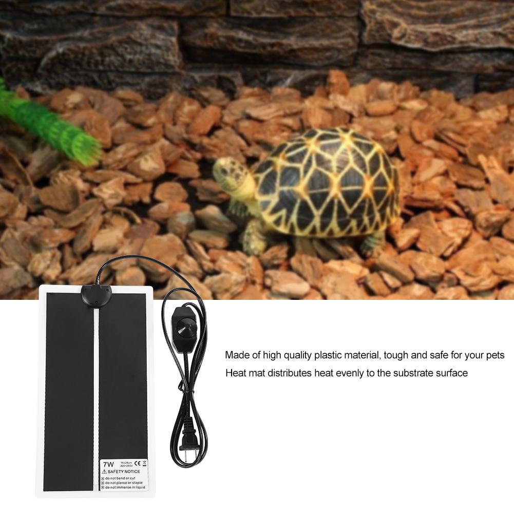 Tapis chauffant pour animaux de compagnie Coussin chauffant Couveuse Incubateur pour Reptile Chiens Chats 7W