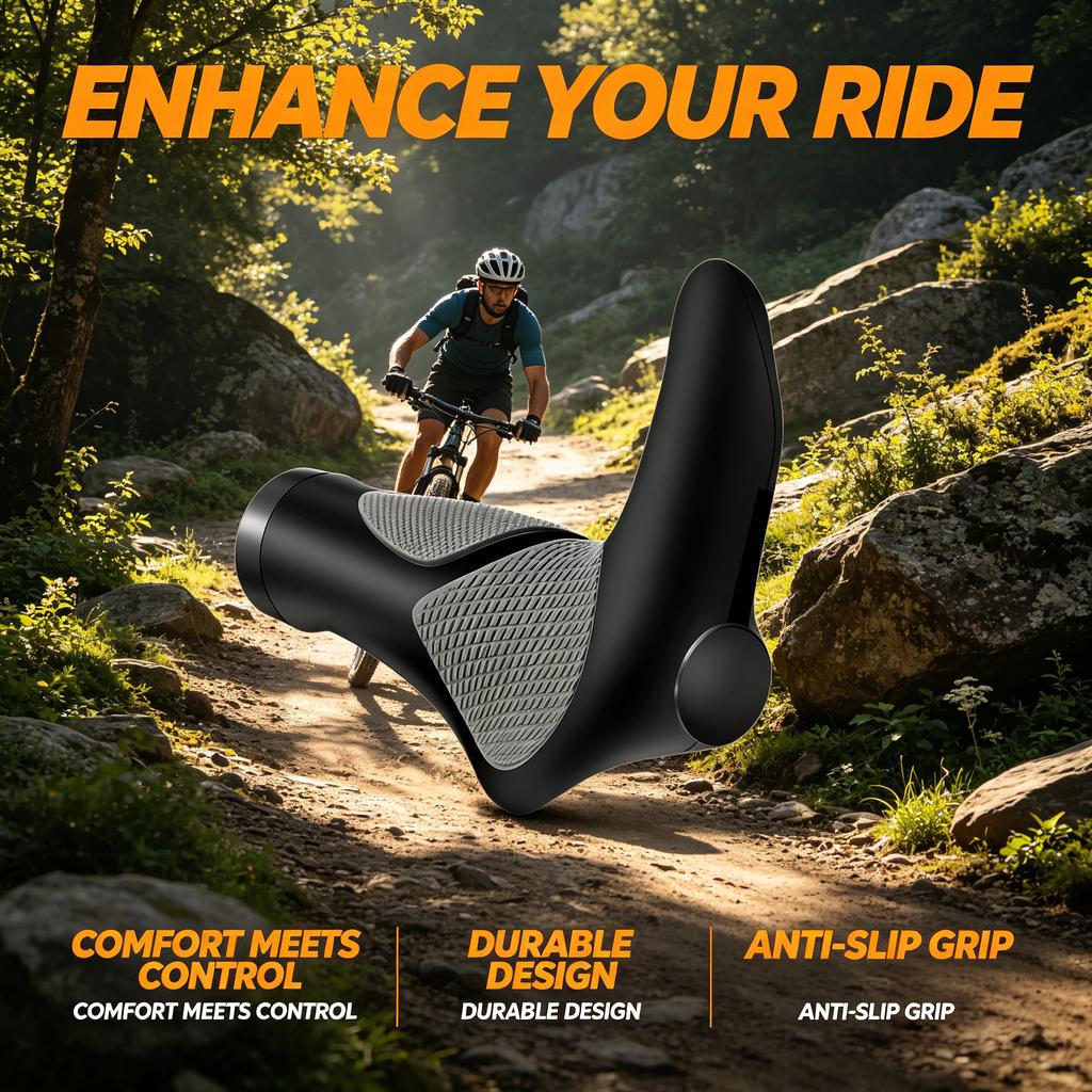 Puños de manillar para bicicleta de montaña, agarre ergonómico antideslizante para ciclismo