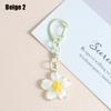 Cute Colorful Flower Pendant Keychains Women Bag Earphone Case Pendant DIY Accessories Car Key Ring Girl Candy Color Key Chains