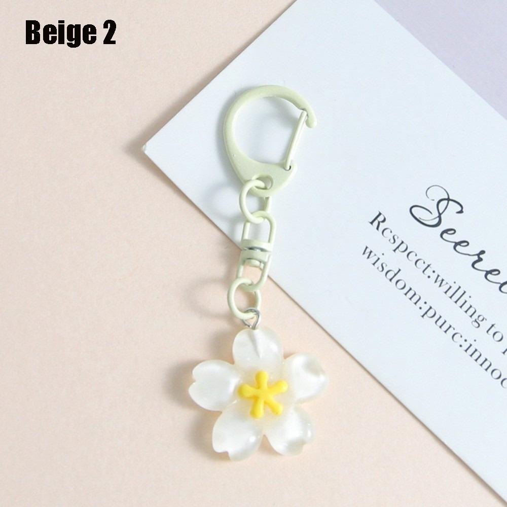 Cute Colorful Flower Pendant Keychains Women Bag Earphone Case Pendant DIY Accessories Car Key Ring Girl Candy Color Key Chains