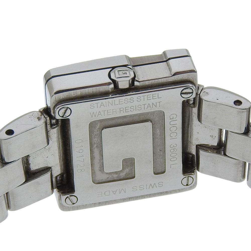 GUCCI G watch Watches 3600L blackDial Stainless Steel Quartz Analog display Women Used