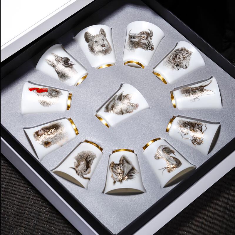 Chaxun Chinese Zodiac Jade Porcelain Teacup