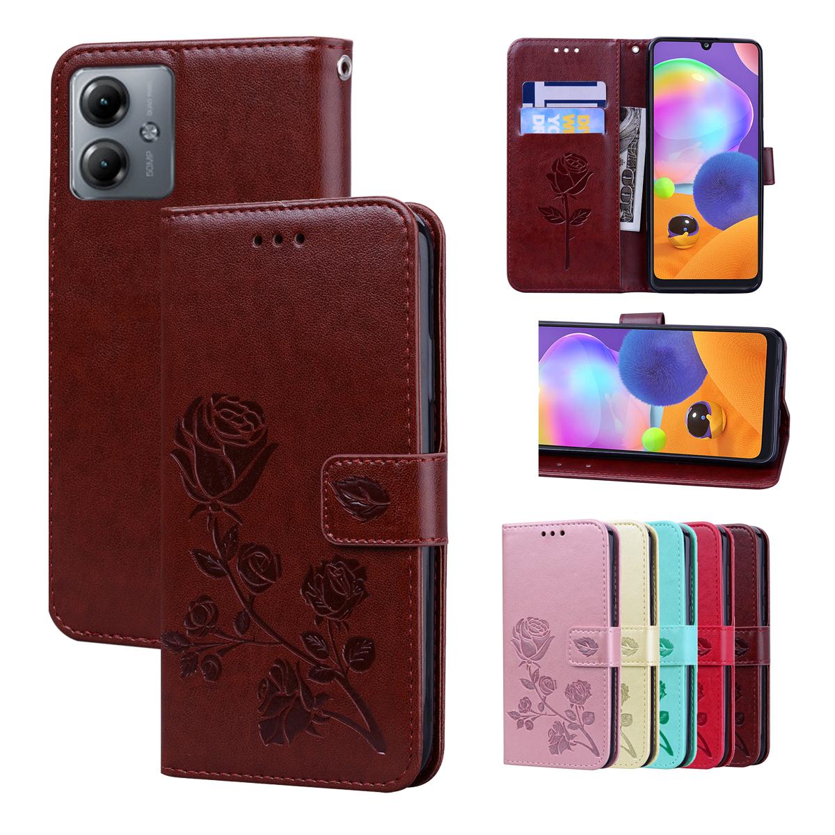 

Женский флип-чехол-кошелек с цветком розы, кожаный чехол для телефона + слот для карт, денег для Xiaomi 13T Pro Redmi 13C 12C 12 10C Note 12s 12 11s 11 10 Pro + 5G 4G XiaoMi Mi 10