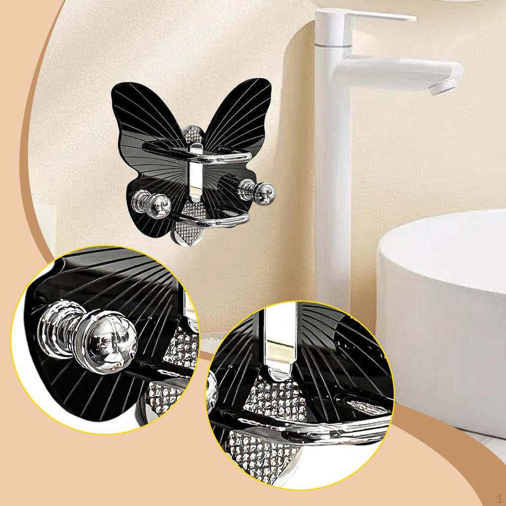 Acrylic Wall-Mounted Hairbrush Holder, Comb Rack, Elegant Butterfly-Shaped Organizer for Hair