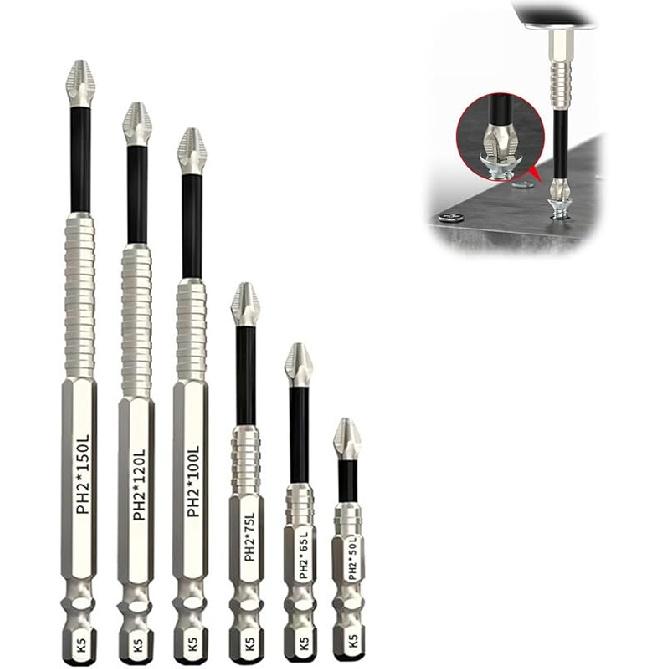 Slideach High Magnetic Screwdriver Drill Bit Set, Slideach Magnetic Screwdriver Bits Set, Universal Anti-Slip Electric Screwdriver Drill Bits, For