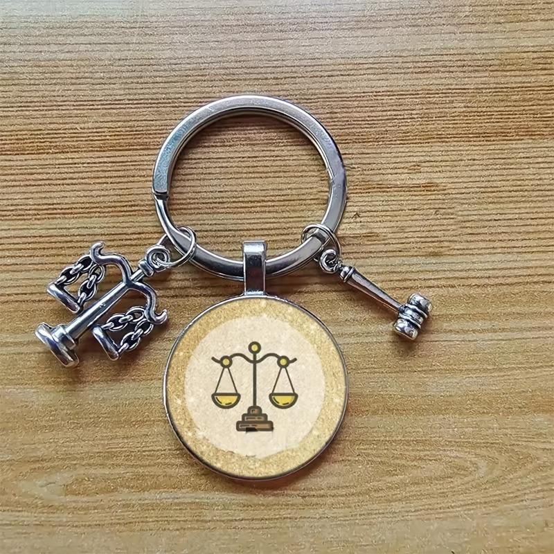 Legal Keychain: Scales of Justice & Gavel Charm - Perfect for Lawyers