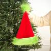 Children's and Adult Christmas Long Plush Hat - Red or Green Brim Festival Costume Accessory