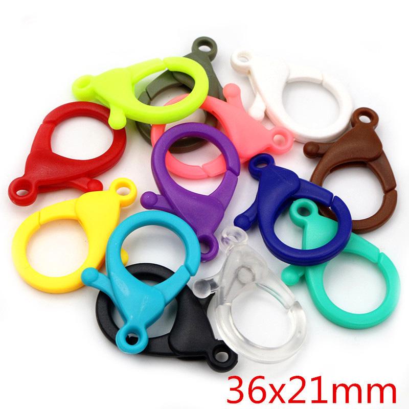 Mixed Color Plastic Lobster Clasp Keychains for DIY Jewelry and Plush Doll Pendants