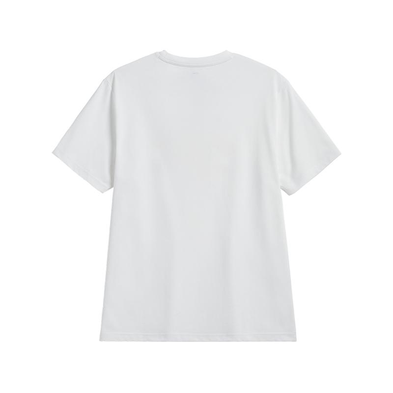 Li-Ning Letter Print Solid Color Loose Comfortable Casual Short Sleeve T-Shirt Unisex Tops White AHSVA77-2