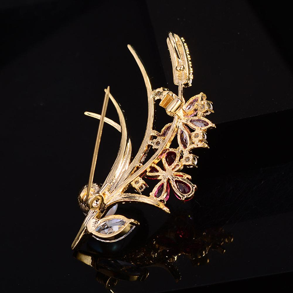 Crystal Flower Brooch Pin Rhinestone Wheat Ear Brooches Wedding Jewelry Gifts