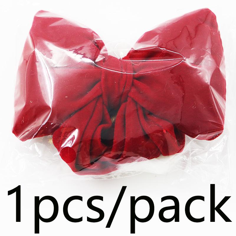 (1 Piece/bag) 15cm Christmas Plush Ribbon Bow Christmas Tree Decoration Clothing Tie Hair Accessories Pendant DIY