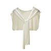 Candy Color Lace-up Ribbed Trim Knitting Shawl Women Summer Sunscreen Ultra-thin Fake Collar Cape