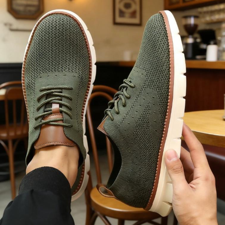 Men's Outdoor Casual Mesh Shoes Breathable Knit Sneakers Lightweight Anti-Slip Sole Comfortable Walking Shoes  Sneakers Men