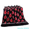 New Anime Red Cloud Naruto Shippuden Akatsuki Soft Warm Flannel Blanket 165x200cm Fleece Plush Throw Kids Boys Bed Dropship