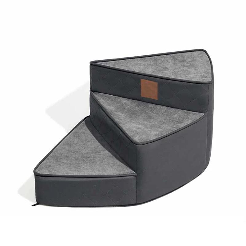 Water-Repellent Faux Leather Pet Stairs 2/3/4 Step Non-Slip Dog/Cat Ramp Ladder Removable Spiral Small Dog Steps Pet Supplies