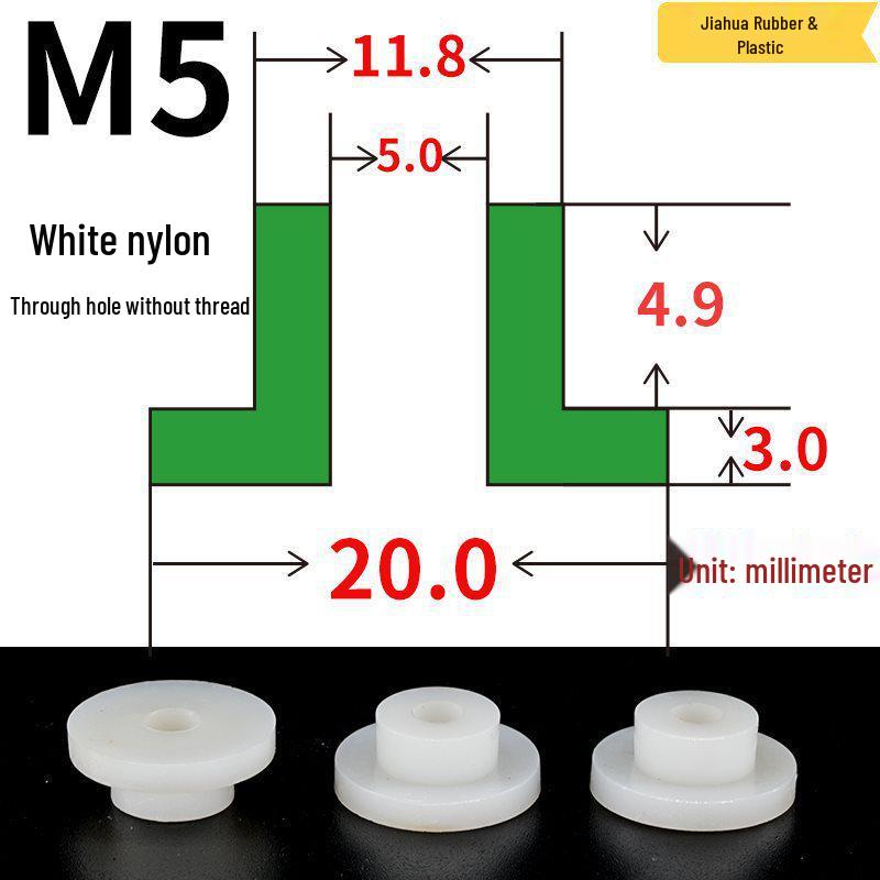 T-förmige Nylon-Dichtungsscheibe M3-M35 Gewinde Isolierabstandshalter