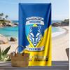 Warrington Wolves FC Personalized Printed Beach Towel Soccer Logo Support Custom Name Text Absorbent Towel For Sport Travel Special Gift