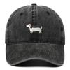 Dachshund Embroidered Baseball Cap - Unisex Korean Style, Wide Brim Hat
