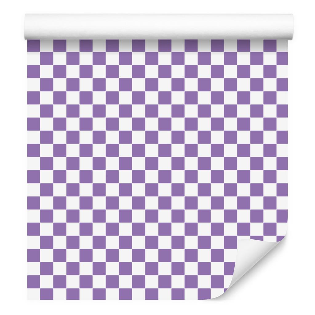 Lavender and White Checkerboard Wallpaper for Living Room and Bedroom 50x1000