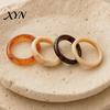 Multi-color Bangle Set 4Pcs/Set Retro Style Set, Lightweight Stackable Women Bracelets, Layered Bracelet Smooth Polished Surface Versatile Bangles for