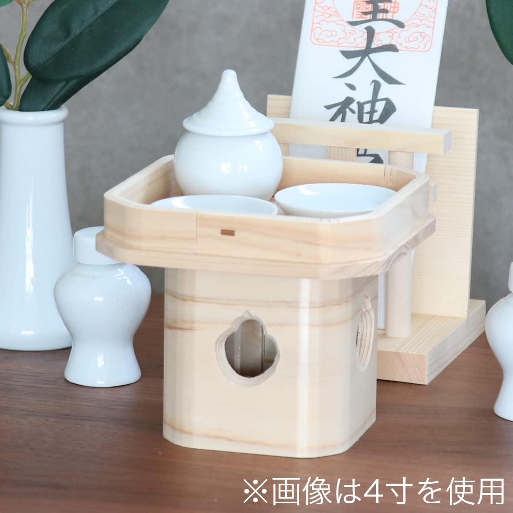 Namukumachan Kobo Sanpo (Sanpo) 6 inches (18.5cm wide x 14.5cm high) Three-sided Hinoki (Japanese cypress) Made in Japan Shinto Shrine, Shinto