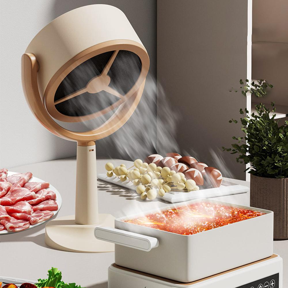 Portable Rechargeable Cooker Hood, Desktop Cooker Hoods with 2 Wind Speed for Cooking Indoor BBQ