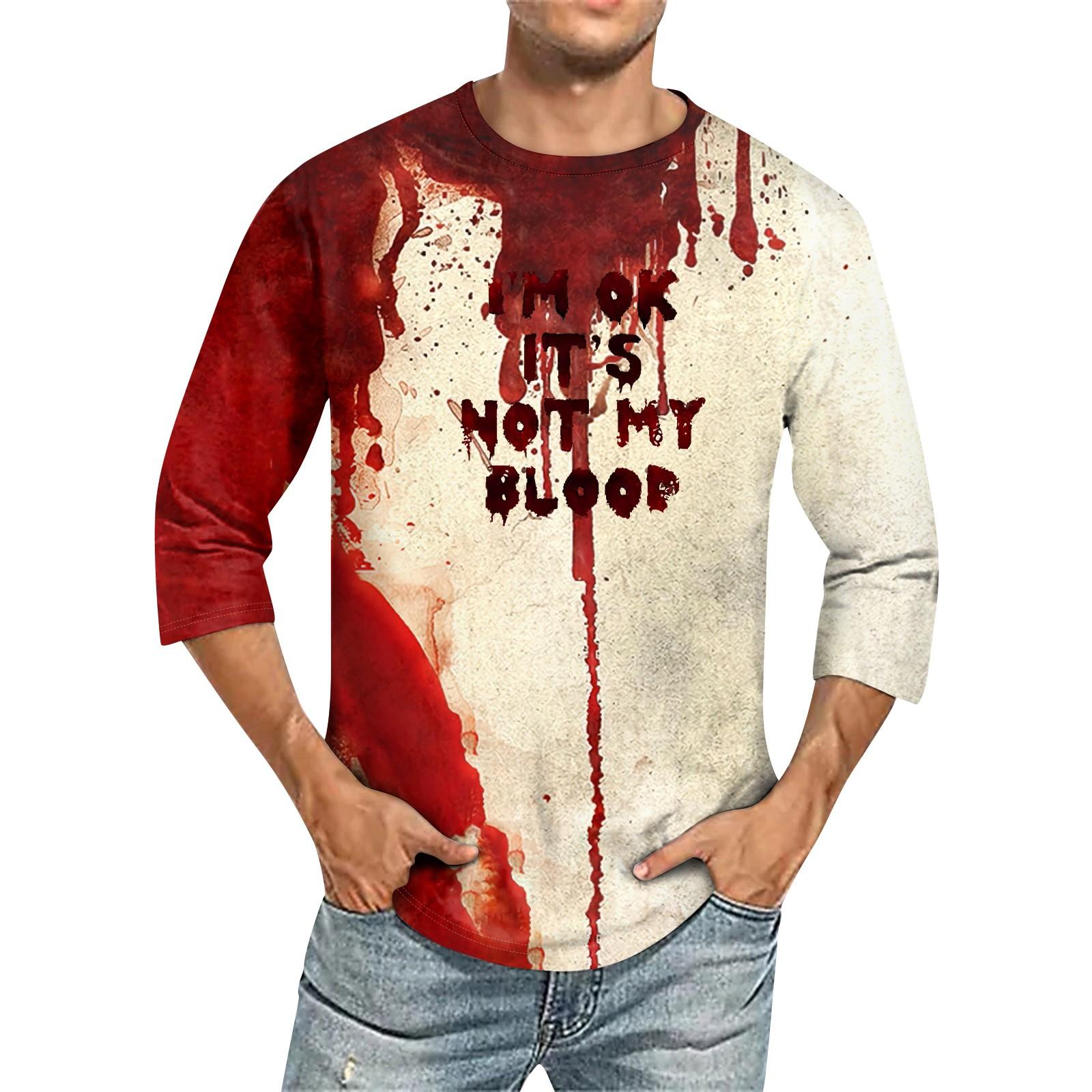 

Мужская однотонная футболка с круглым вырезом и рукавами три четверти XXXL