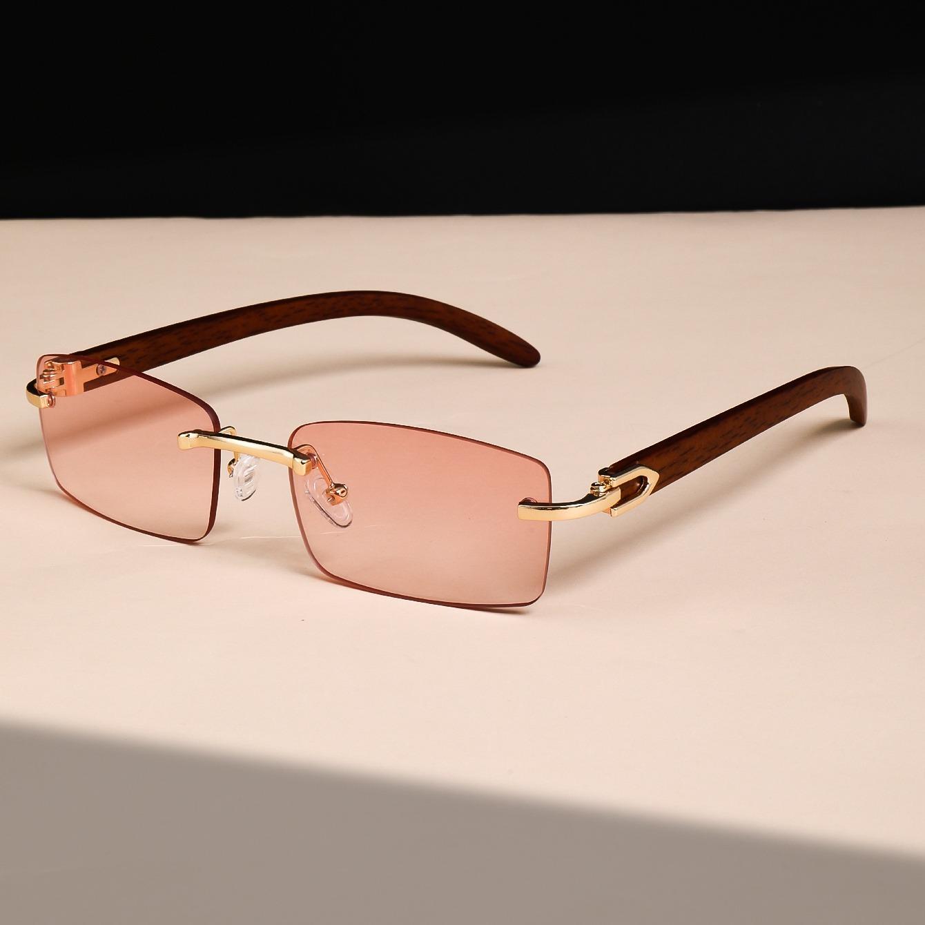 

1PCS New Square Rimless Sunglasses Fashion Cut Edge Men s Glasses Jelly Coloured Women s Sunglasses Fashion Clothing Street Beat розовый