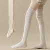 Women Thermal Socks Hosiery Autumn Winter High Tube Splicing Stockings Knee-socks Korean Style Casual Sock