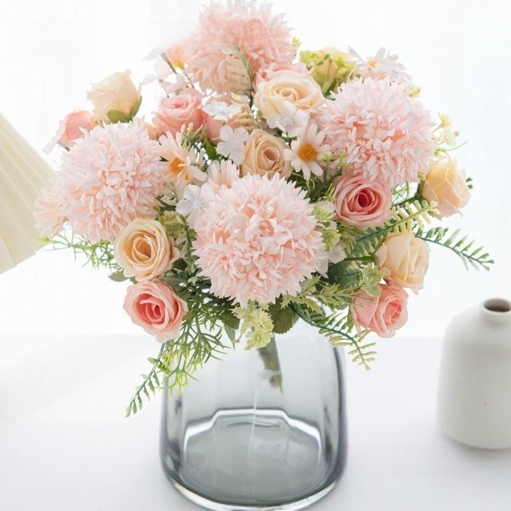 Beautiful 27cm Artificial Flowers Rose Silk Simulation Artificial Bouquets Bride Bouquets Garden Party