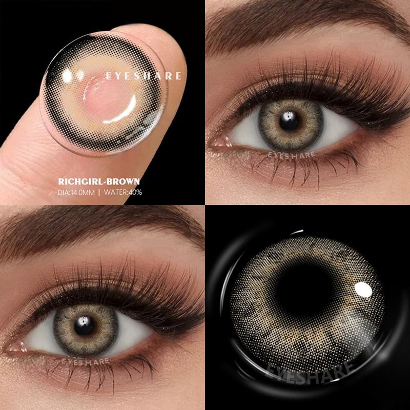 Eyeshare Neue Kontaktlinsen Farbige Kontaktlinsen für die Augen 1 Paar Grüne Kontaktlinsen Blaue Augenlinsen Jährliches Schönheits-Make-up Graue Pupillenlinse