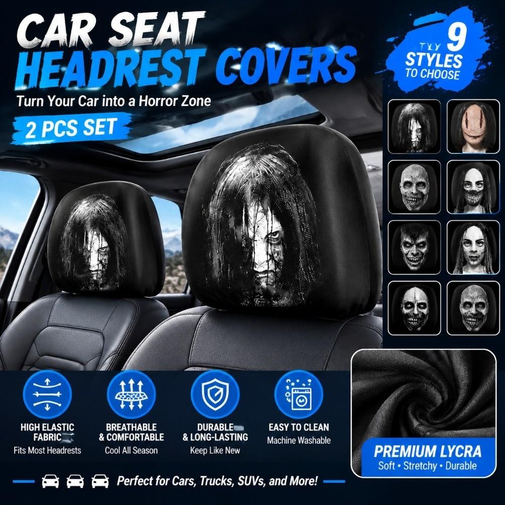 2pcs Universal Car Headrest Cover Elastic Car Seat Covers New Seat Protector  For Sedan Truck SUV
