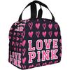 Love Pink Damska Izolowana Torba na Lunch Mleko Truskawkowe Wielokrotnego Użytku Chłodząca Torba Termiczna na Lunch Pojemnik, Chłopcy Dziewczynki Słodki Pojemnik Lunch Przenośna Torba