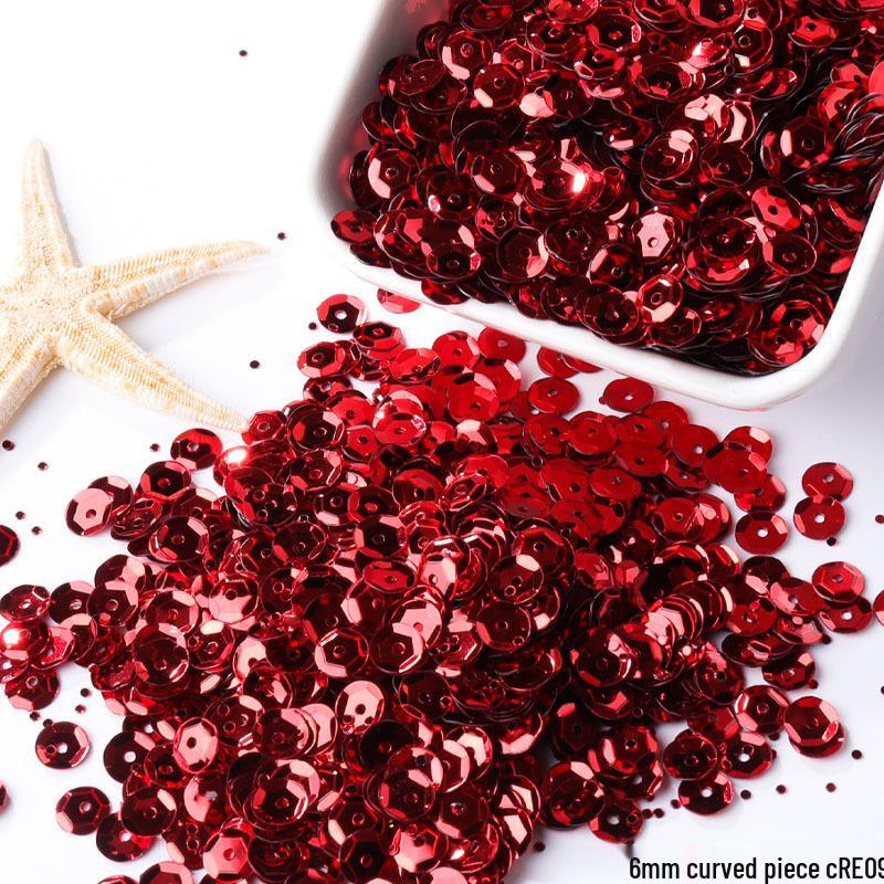 6mm Iridescent Silver Sequins: Laser Embossed Curved Pieces for DIY Embroidery, Wedding Dress Accessories, and Craft Ornaments.