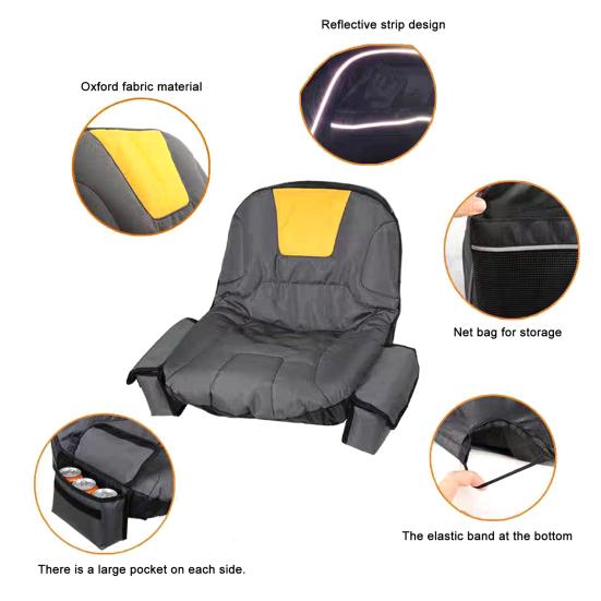 Lawn Mower Seat Cover with Drink Pouch Heavy Duty Oxford