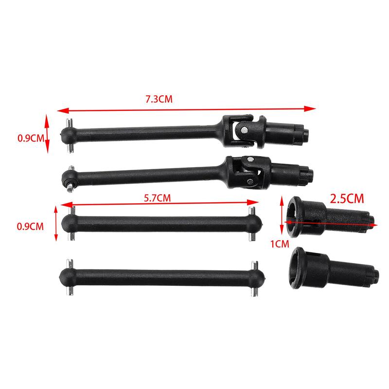 Front& Rear RC Car Drive Shaft Set for HBX 16889 SG1602 16890 Trucks DIY Modified