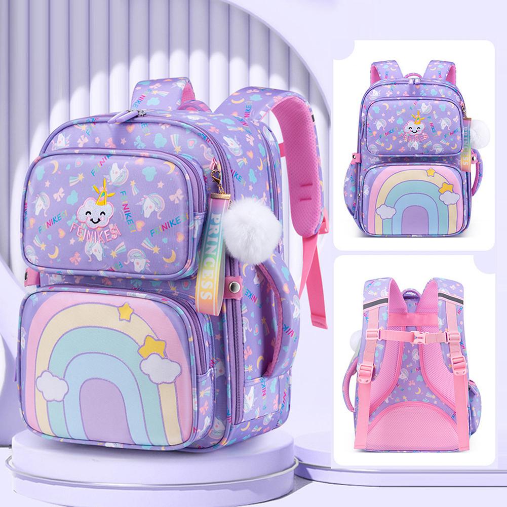 Niedlicher Rucksack für Grundschüler Stilvolle Tragbare Vielseitige Tasche Atmungsaktive Vorschulbücher-Tasche Schulanfangsgeschenk Mädchen