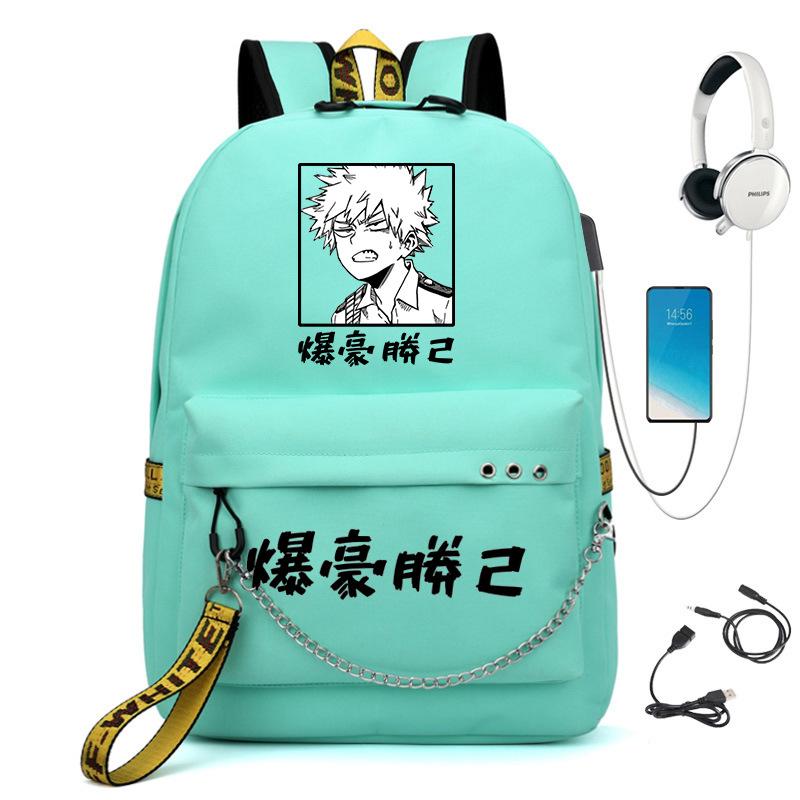 Travel Bag My Hero Academy Anime Peripheral Backpack Usb Large Capacity Student School Bag