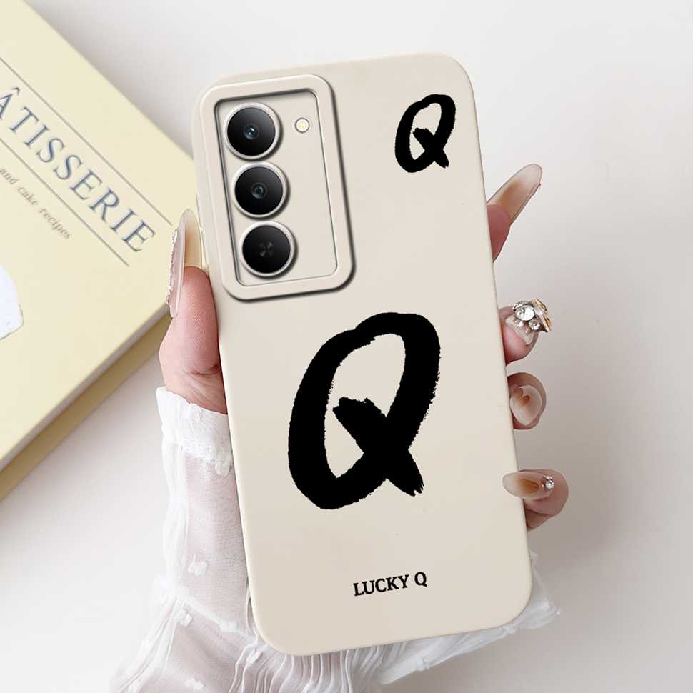 For Oppo Realme 14x 5G RMX3940 Case Popular Letter A-Z Pattern Soft Silicone Cover For Realme V60 Pro 5G Shockproof Phone Shell