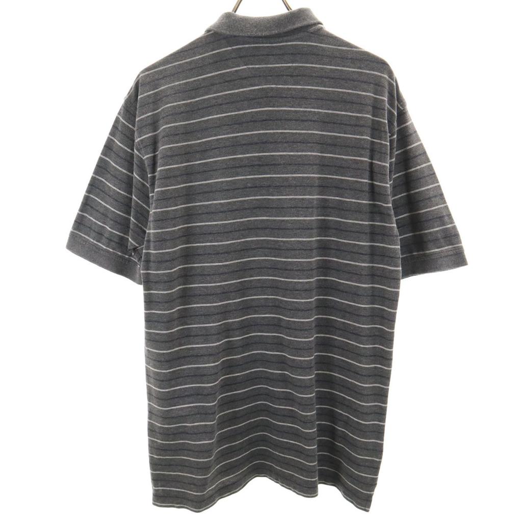 TOMMY HILFIGER Border Pattern golf Short sleeve Polo shirt M gray Men's Used