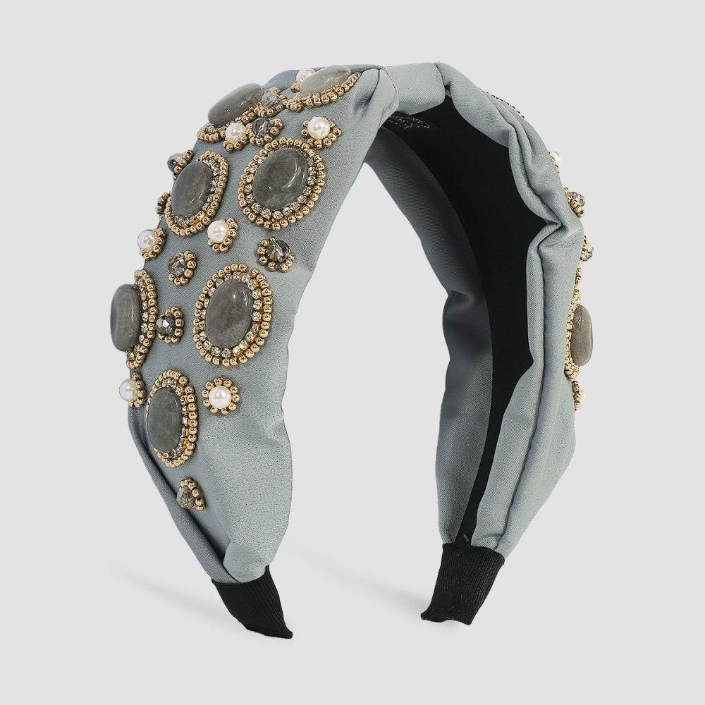 Colorful Rhinestone Headband Middle Knot Turban Hairband For Women Girls Handmade Casual Head Band New Fashion Hair Accessories