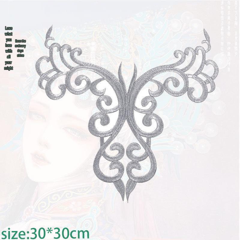 Gold Thread Auspicious Cloud Embroidered Iron-On Patch for Cosplay Costumes