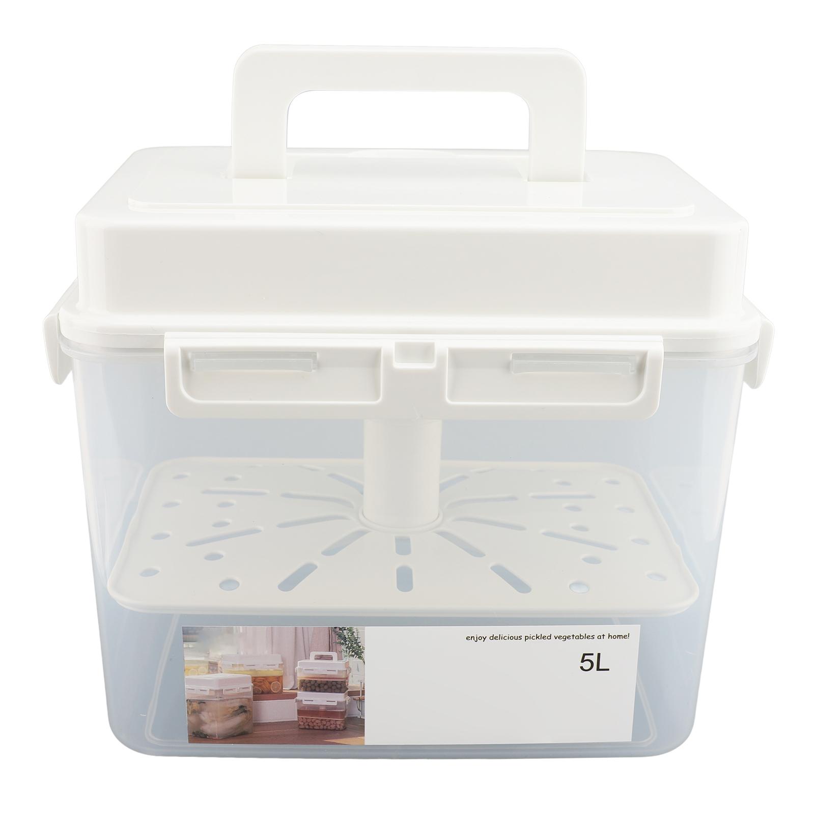 

5 л Контейнер для ферментации и хранения Герметичный с герметичной крышкой Портативная ручка Безопасный контейнер для ферментации солений L