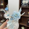 Handcrafted Ceramic Flower Figurine Set: Cute Table Ornaments for Living Room Decor.
