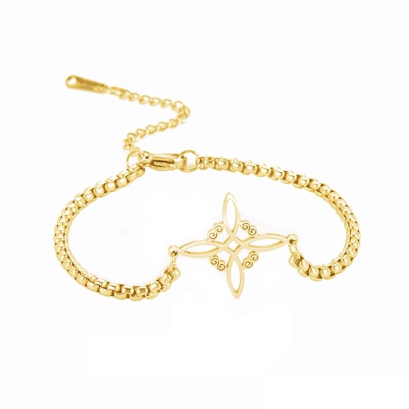 Witches Knot Bracelet For Women Stainless Steel Material Knot Wiccan Symbol Bracelet Adjustable Bracelet Jewelry Gifts