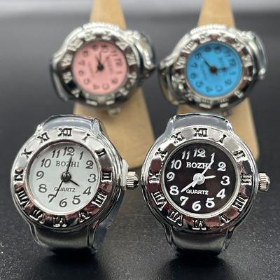 Bague de montre pour hommes et femmes, bijoux à Quartz rond en acier inoxydable, paire d'amoureux