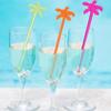 50pcs Colorful Coconut Tree Swizzle Sticks Plastic Summer Juice Drink Stirrers  Night-club Bar